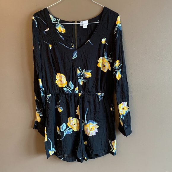 Volcom Black Floral Jumpsuit - Picture 1 of 5